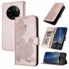 For Realme 14 Pro+ Datura Flower Embossed Flip Leather Phone Case(Rose Gold) - 1
