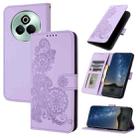 For Realme P3 Pro Datura Flower Embossed Flip Leather Phone Case(Purple) - 1