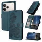 For Realme P4 Pro 5G Datura Flower Embossed Flip Leather Phone Case(Dark Green) - 1
