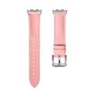 For Honor Band 9 Genuine Leather Watch Band(Pink) - 1