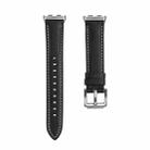 For Honor Band 9 Genuine Leather Watch Band(Black) - 1