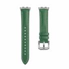 For Honor Band 9 Genuine Leather Watch Band(Green) - 1