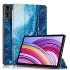 For Xiaomi Redmi Pad Pro 12.1 Custer Painted 3-Fold Stand Leather Smart Tablet Case(Waves) - 1