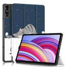 For Xiaomi Redmi Pad Pro 12.1 Custer Painted 3-Fold Stand Leather Smart Tablet Case(Lazy Cat) - 1