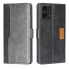 For Motorola Moto G24 4G Contrast Color Side Buckle Leather Phone Case(Black + Grey) - 1