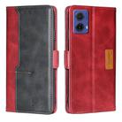 For Motorola Moto G85 5G Contrast Color Side Buckle Leather Phone Case(Red + Black) - 1