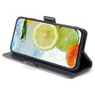 For Motorola Edge 50 5G Contrast Color Side Buckle Leather Phone Case(Black + Grey) - 3