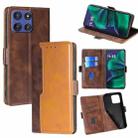 For Motorola Moto G Stylus 5G 2025 Contrast Color Side Buckle Leather Phone Case(Dark Brown + Gold) - 1