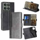 For Motorola Edge 60 Pro 5G Contrast Color Side Buckle Leather Phone Case(Black + Grey) - 1