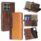 For Motorola Edge 60 Pro 5G Contrast Color Side Buckle Leather Phone Case(Dark Brown + Gold) - 1