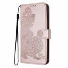 For iPhone SE 2024 Datura Flower Embossed Flip Leather Phone Case(Rose Gold) - 3