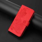 For iPhone 16 Datura Flower Embossed Flip Leather Phone Case(Red) - 2