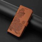 For iPhone 16 Datura Flower Embossed Flip Leather Phone Case(Brown) - 2