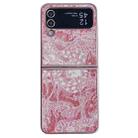 For Samsung Galaxy Z Flip4 Embroidery Style Full Coverage Phone Case(Pink) - 1