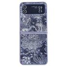 For Samsung Galaxy Z Flip4 Embroidery Style Full Coverage Phone Case(Blue) - 1