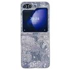 For Samsung Galaxy Z Flip5 Embroidery Style Full Coverage Phone Case(Grey) - 1