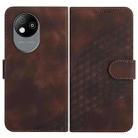For ZTE Blade A35 Lite YX0060 Elephant Head Embossed Phone Leather Case with Lanyard(Coffee) - 1