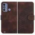 For ZTE Blade A53 YX0060 Elephant Head Embossed Phone Leather Case with Lanyard(Coffee) - 1
