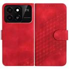 For ZTE Blade A55 / A35 YX0060 Elephant Head Embossed Phone Leather Case with Lanyard(Red) - 1