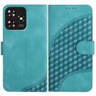 For ZTE Blade A73 4G / Blade V50 Design 4G YX0060 Elephant Head Embossed Phone Leather Case with Lanyard(Light Blue) - 1