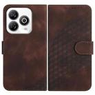 For ZTE Blade A75 4G YX0060 Elephant Head Embossed Phone Leather Case with Lanyard(Coffee) - 1