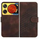 For ZTE nubia Music 2 YX0060 Elephant Head Embossed Phone Leather Case with Lanyard(Coffee) - 1