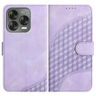For ZTE Blade V70 Design YX0060 Elephant Head Embossed Phone Leather Case with Lanyard(Light Purple) - 1