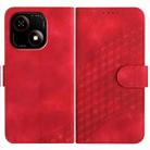 For ZTE Blade A35e 4G YX0060 Elephant Head Embossed Phone Leather Case with Lanyard(Red) - 1