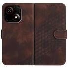 For ZTE Blade A35e 4G YX0060 Elephant Head Embossed Phone Leather Case with Lanyard(Coffee) - 1