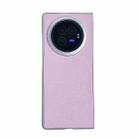 For vivo X Fold3 Pro Pearlescent Paint Morandi Solid Color Leather Texture Phone Case(Purple) - 1