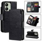 For Xiaomi Poco C65 Global / M6 Tri-Fold 9-Card Wallets Leather Phone Case(Black) - 1