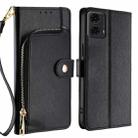 For Motorola Moto G24 4G Zipper Bag Leather Phone Case(Black) - 1