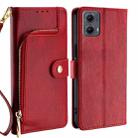 For Motorola Edge 5G 2024 Zipper Bag Leather Phone Case(Red) - 1