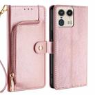 For Motorola Edge 50 Ultra Zipper Bag Leather Phone Case(Rose Gold) - 1