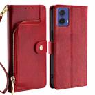 For Motorola Moto G85 5G Zipper Bag Leather Phone Case(Red) - 1