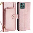 For Motorola Edge 50 5G Zipper Bag Leather Phone Case(Rose Gold) - 1