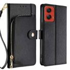 For Motorola Moto G Stylus 5G 2024 Zipper Bag Leather Phone Case(Black) - 1