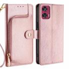 For Motorola Edge 50 Fusion 5G Zipper Bag Leather Phone Case(Rose Gold) - 1