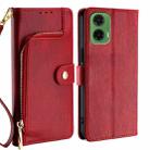 For Motorola Moto G35 5G Zipper Bag Leather Phone Case(Red) - 1