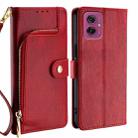 For Motorola Moto G55 5G Zipper Bag Leather Phone Case(Red) - 1