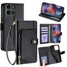 For Motorola Moto G 5G 2025 Zipper Bag Leather Phone Case(Black) - 1