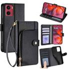 For Motorola Moto G05 Zipper Bag Leather Phone Case(Black) - 1