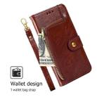 For Motorola Moto G15 / G15 Power Zipper Bag Leather Phone Case(Brown) - 3