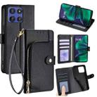 For Motorola Moto G Stylus 5G 2025 Zipper Bag Leather Phone Case(Black) - 1