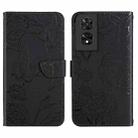 For TCL 50 SE/40 NxtPaper 4G HT03 Skin Feel Butterfly Embossed Flip Leather Phone Case(Black) - 1