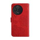 For TCL 60 5G HT03 Skin Feel Butterfly Embossed Flip Leather Phone Case(Red) - 3
