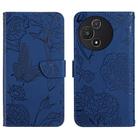 For TCL 60 5G HT03 Skin Feel Butterfly Embossed Flip Leather Phone Case(Blue) - 1