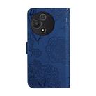 For TCL 60 5G HT03 Skin Feel Butterfly Embossed Flip Leather Phone Case(Blue) - 3