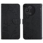 For TCL 60 5G HT03 Skin Feel Butterfly Embossed Flip Leather Phone Case(Black) - 1