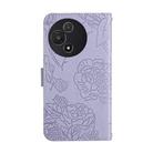 For TCL 60 5G HT03 Skin Feel Butterfly Embossed Flip Leather Phone Case(Purple) - 3